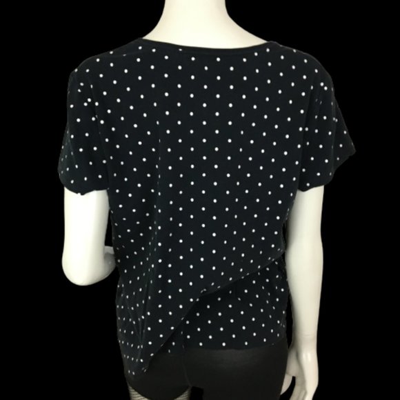 Top Black with White Polka Dots Short Sleeves SKU 000209 Topshop Handbag - Picture 3 of 4